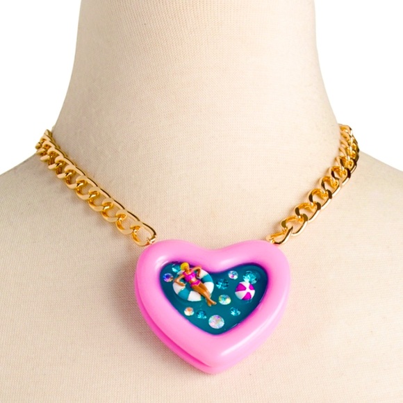 🌊 Betsey Johnson Pool Party Necklace & Mismatched Pool Party Earrings NWT - Picture 4 of 7